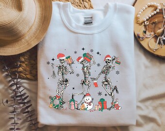 Christmas Dancing Skeleton Sweatshirt, Funny Christmas Shirt, Funny Skeleton Sweatshirt, Skeleton Christmas Shirt, Christmas Sweater Gift