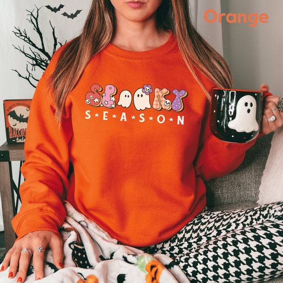 Cute Spooky Season Ghost Sweatshirt for Women, Have a Spooky Halloween Sweatshirt, Spooky Ghost Tshirt, Cozy Season Halloween Party Sweater