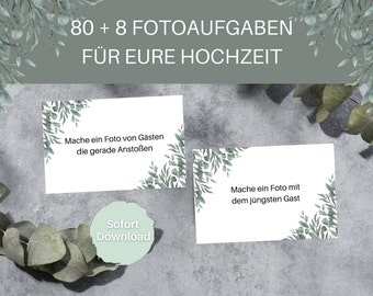 80 Fotoaufgaben Hochzeit PDF I Digitaler Download I Fotospiel Hochzeit I Spiele für Hochzeitsgäste I Hochzeitsspiel zum Selbstausdruck