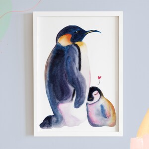 Art Print >Pingu Family< - Watercolor Illustration