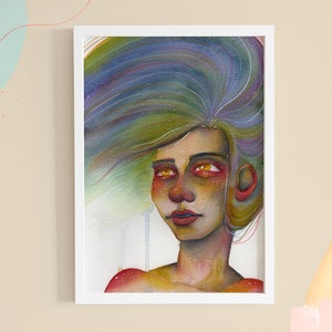 Art Print >Windy< - Watercolor Illustration