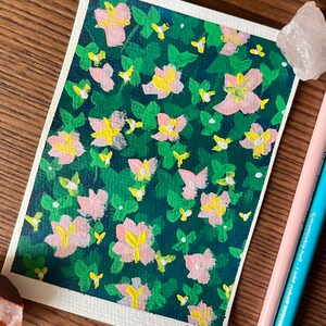 Carte postale Gouache Florale - Art Original