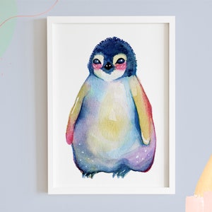 Art Print >Baby Pingu< - Watercolor Illustration