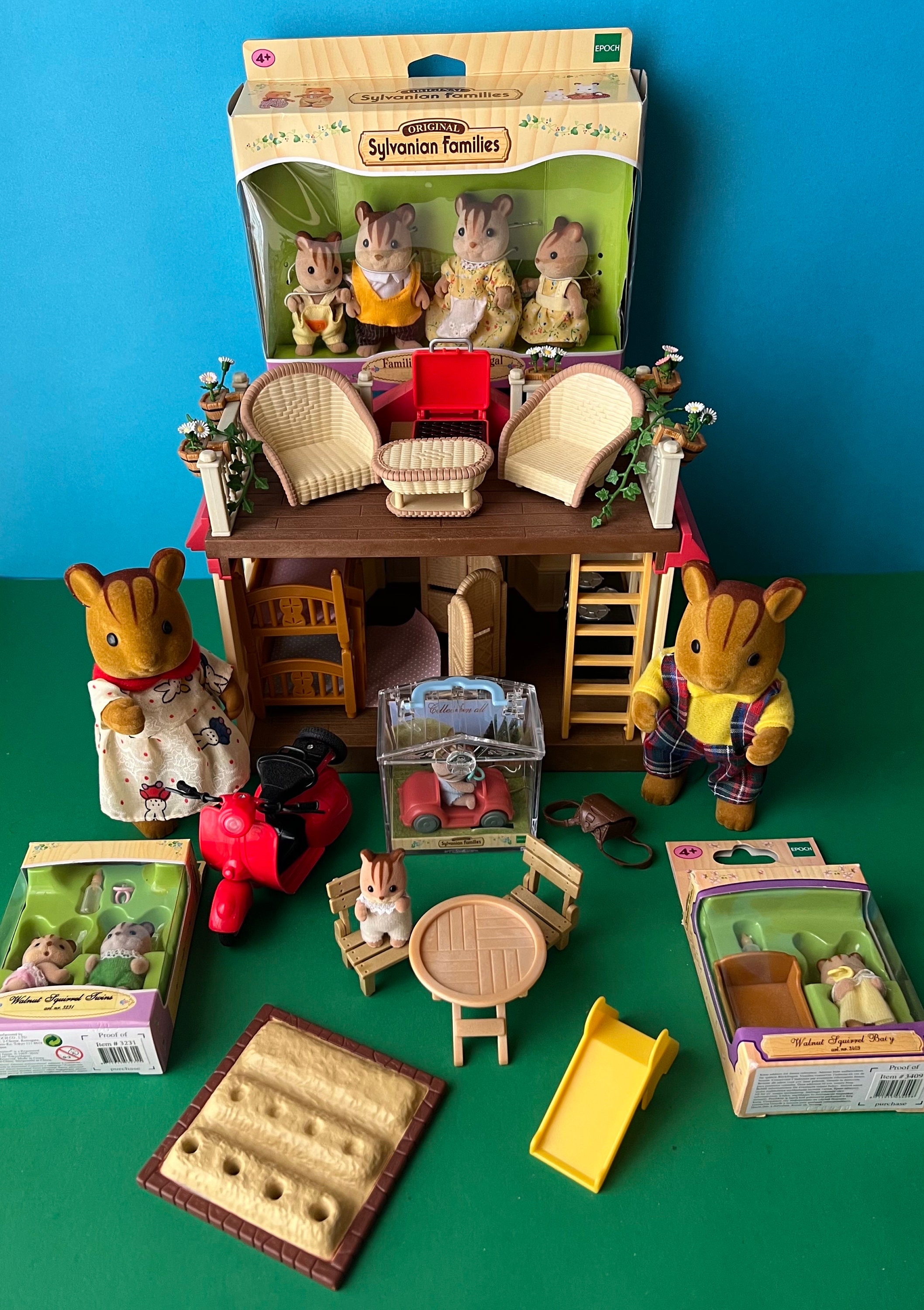 Sylvanian Families vintage figurines 3 hérissons BRAMBLE années 80 90  hedgehog