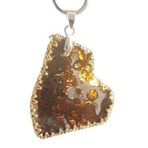 Sericho pallasite Meteorite Pendant ,Olive Meteorite Natural Meteorite Material Jewelry Collection - QB157