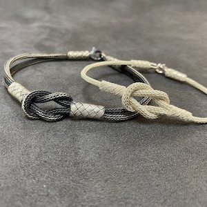 Armband koppels zilver, liefdesknoop armband, armband geliefden, bijpassende sieraden, BFF armband, verjaardagscadeau, cadeau voor haar - hem, sieraden,