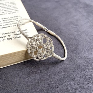 999 Sterling Silver Celtic Knot Bracelet, Silver Wire Wrap Bracelet,  Wowen Bracelet, Braided Bracelet, Celtic Jewelry,  Gift For Her,