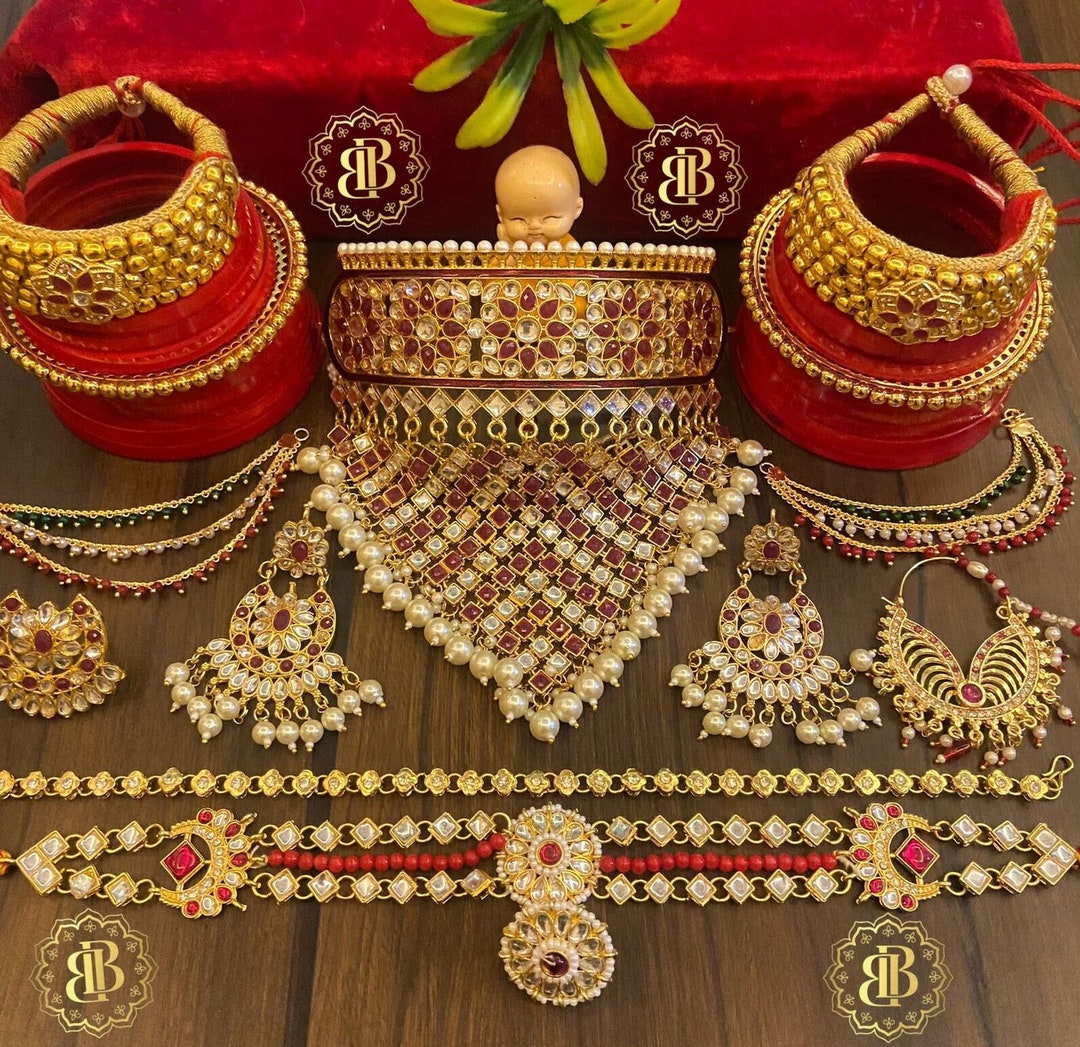 Indian Rajputi Jewellery Combo Set Bridal Wedding Necklace Set