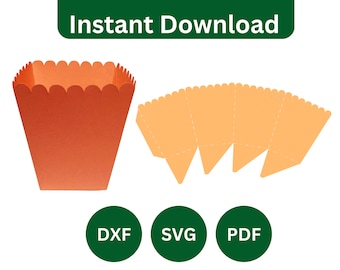 Popcorn Box SVG, Packaging Box SVG, Box Vector svg, png, pdf, Popcorn Bowl Template, Cut Files, Popcorn Svg For Cricut, Snack Box Template