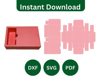 Versandkarton Vorlage, Rechteckkarton, Streichholzschachtel, Verpackungskarton, Aufbewahrungsbox, Versandkarton, SVG, DXF, PDF, einfache Karton Cricut, Silhouette