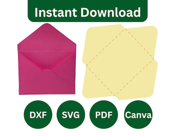 Umschlag Vorlage, Hochzeitseinladung Umschlag, PDF druckbar, Einladung Umschlag, Grußkarte Umschlag Cricut, Dxf svg Canva Vorlage