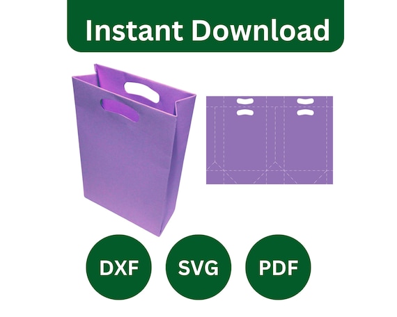 Wine Bag Template: Rectangle Gift Box SVG DXF PDF (Digital Download)