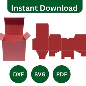 Klassische Box Vorlage, Einfache Box, Quadratische Box, SVG, DXF, PDF, Cricut, Silhouette