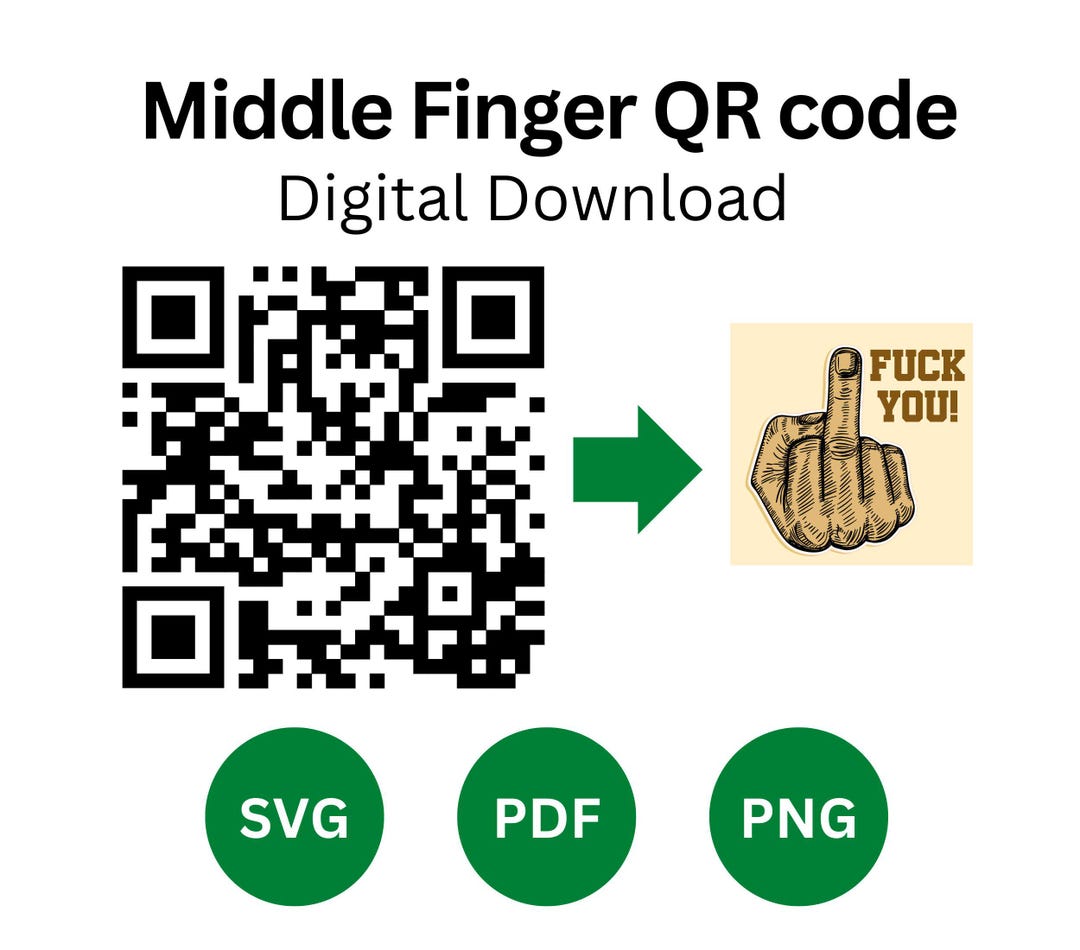 Middle Finger QR Code FunnyYou Digital QR Code Download Message Middle Finger QR Code FunnyYou Digital QR Code Download Message