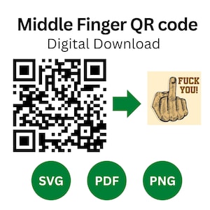 Codice QR del dito medio: regalo sarcastico (download digitale)