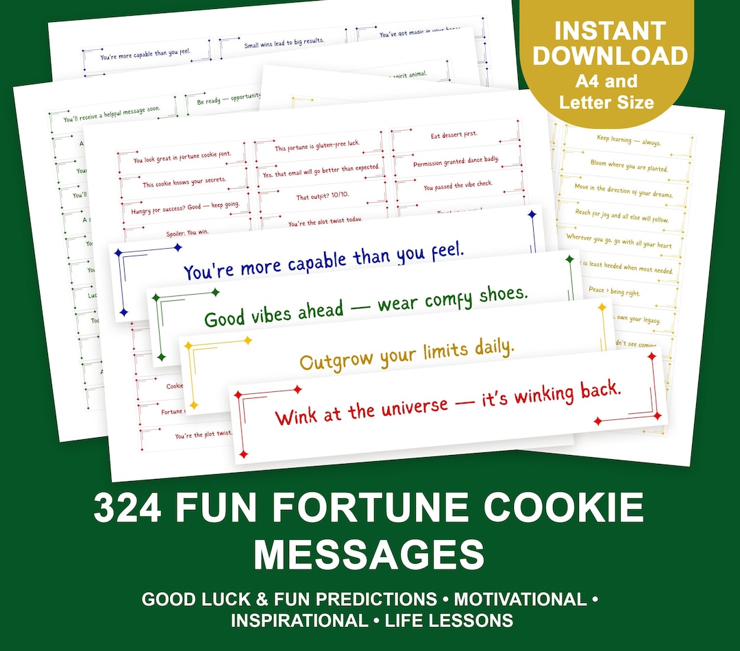 Fortune Text Printable Fortune Cookie Messages: 324 Fun DIY Fortunes (instant ...