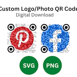 Customized QR Code Logo | Personalized Logo Photo QR Code |Logo/Photo/social icon website,social medias | Digital QR Code|24 hours