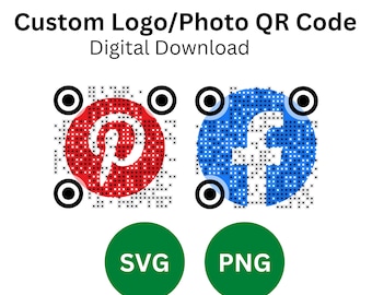 Custom Logo QR Code | Personalized Social Media Link (Digital Download)