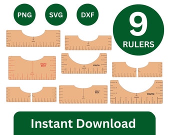 T-Shirt Alignment Ruler SVG Bundle: Adult, Youth, Toddler, Baby (Digital Download)
