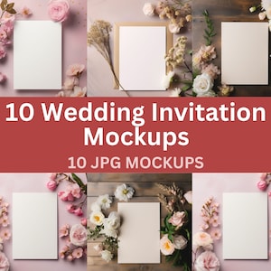 結婚式招待状モックアップバンドル 5x7| 結婚式招待状グリーティングカードモックアップ文房具モックアップバンドルバレンタインデー