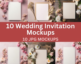 Wedding Invitation Mockup Bundle: 5x7 Stationery Card (Digital Download)