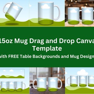 15 Oz Mug Mockup: Canva Drag and Drop Template (Digital Download)