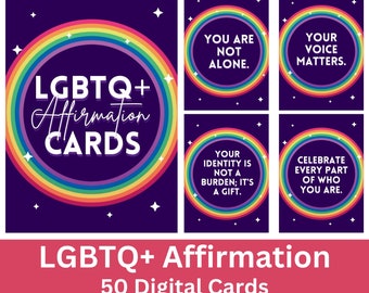 LGBTQ+ Affirmation Cards: Rainbow Pride Empowerment (Digital Download)