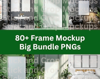 Neutral Frame Mockup Bundle: 80+ Styled Photo Templates (PNG Digital Download)