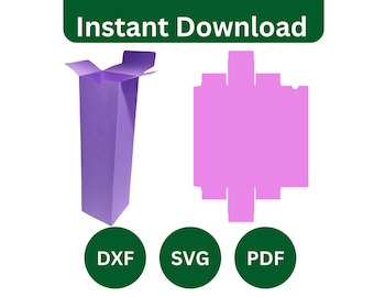 Weinschachtel Vorlage, Alkohol Tasche, Schnaps Tasche, Weinflasche Box, Geschenkbox Rechteck, klassische Box, einfache Box SVG, DXF, PDF, Cricut, Silhouette