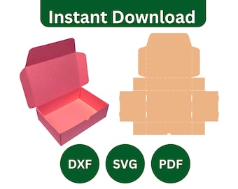 Modello di scatola rettangolare, scatola rettangolare, scatola di spedizione, scatola regalo rettangolare, scatola classica, scatola semplice SVG, DXF, PDF, Cricut, Silhouette