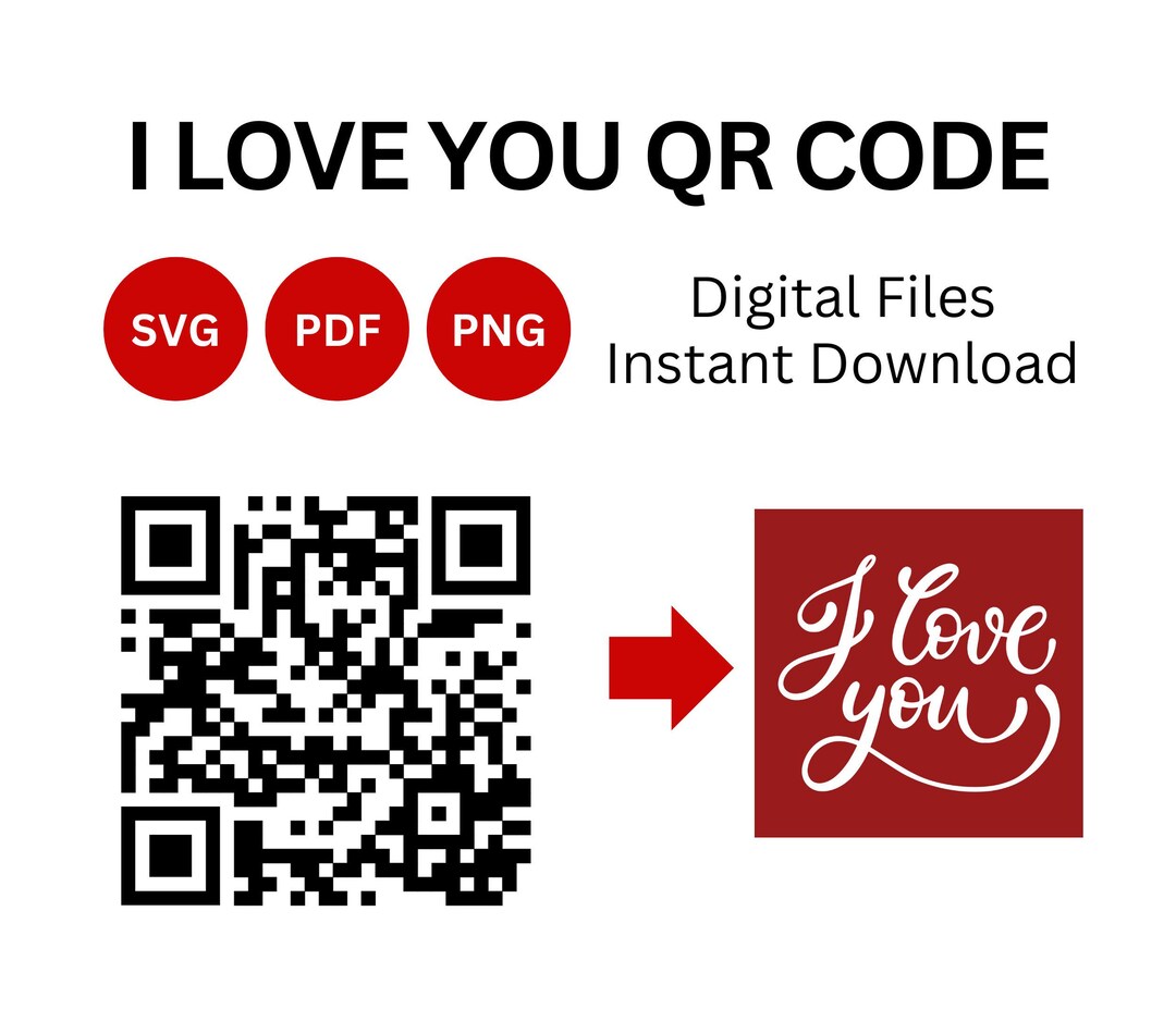 I Love You QR Code |message in a QR Code| Romantic Love QR Code ...