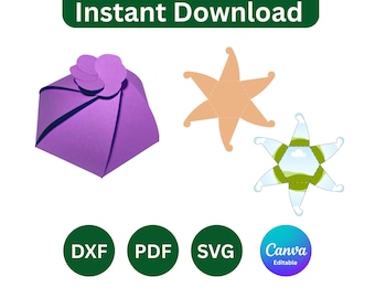 Swirl Gift Box Template: Candy & Favor Box SVG, PNG, PDF