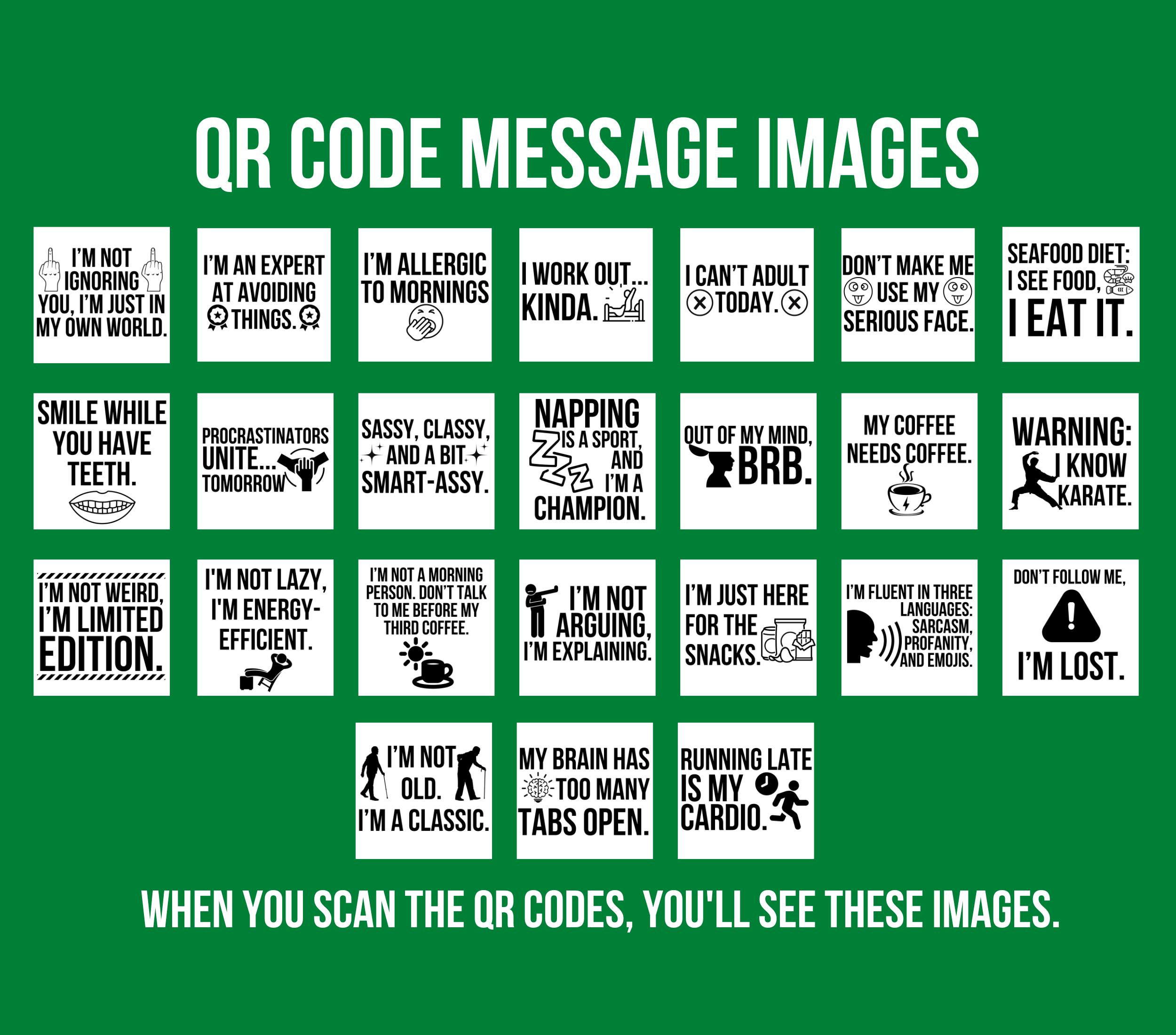 Funny Sarcasm QR Code Bundle, 24 Designs (png, Svg, Pdf) - Etsy