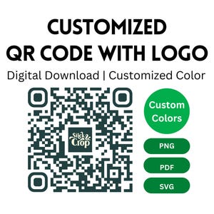 Custom QR Code with Logo: Personalized Color (Digital Download)