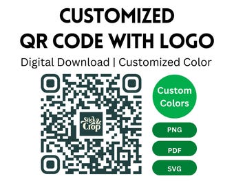 Personalisierter QR Code mit Logo: Personalisierte Farbe (Digitaler Download)