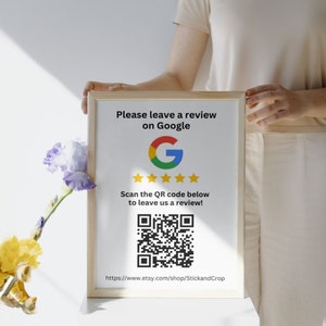 Custom Google Review QR Code Card: Business Marketing (digital Download ...