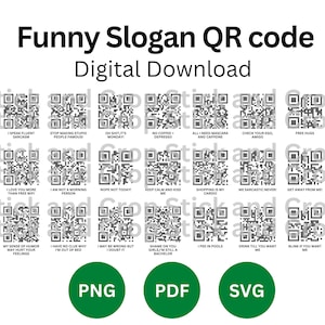 21 Funny Slogans qr code SVG | T-Shirt Slogans QR Code | QR Code Eps Vector | Set Funny Slogan| Instant Download | Funny Sayings