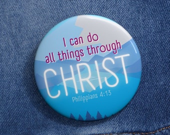 I Can Do All Things Through Christ Pin, Christian Pin Button, Philippians 4:13, 2023 Youth Theme, LDS Youth, Bible