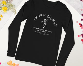 Camiseta de manga larga con el síndrome de Ehler-Danlos, "No soy torpe", suéter "Spoiler Life", ropa unisex divertida para concienciar sobre el síndrome de Ehler-Danlos.