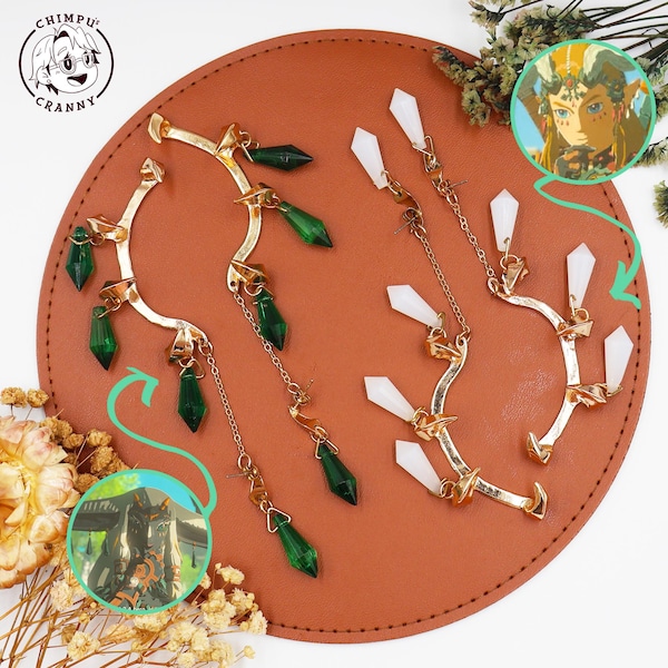 Zelda-Inspired Handmade Zonai Stainless Steel Ear Cuff Set Fashion Earrings