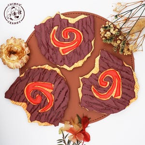 Zelda-Inspired Handmade Deku Shield Luminous Polymer Clay Coasters