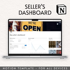 Notion Verkäufer Dashboard | Business Organizer für Etsy, Shopify & Small Business Inhaber