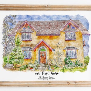 Realtor Closing Gift, Real Estate Closing Gift, Moving Gift, First Home Gift, New Home Gift, Custom Home Portrait, Watercolor House Painting