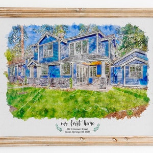 Custom House Portrait Watercolor,Watercolor House Painting,Personalized Housewarming Gift,First Home Gift,Realtor Closing Gift,Home Portrait