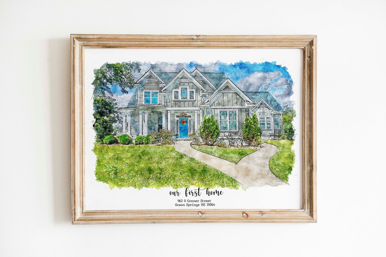 Custom House Portrait Watercolor,watercolor House Painting,personalized ...