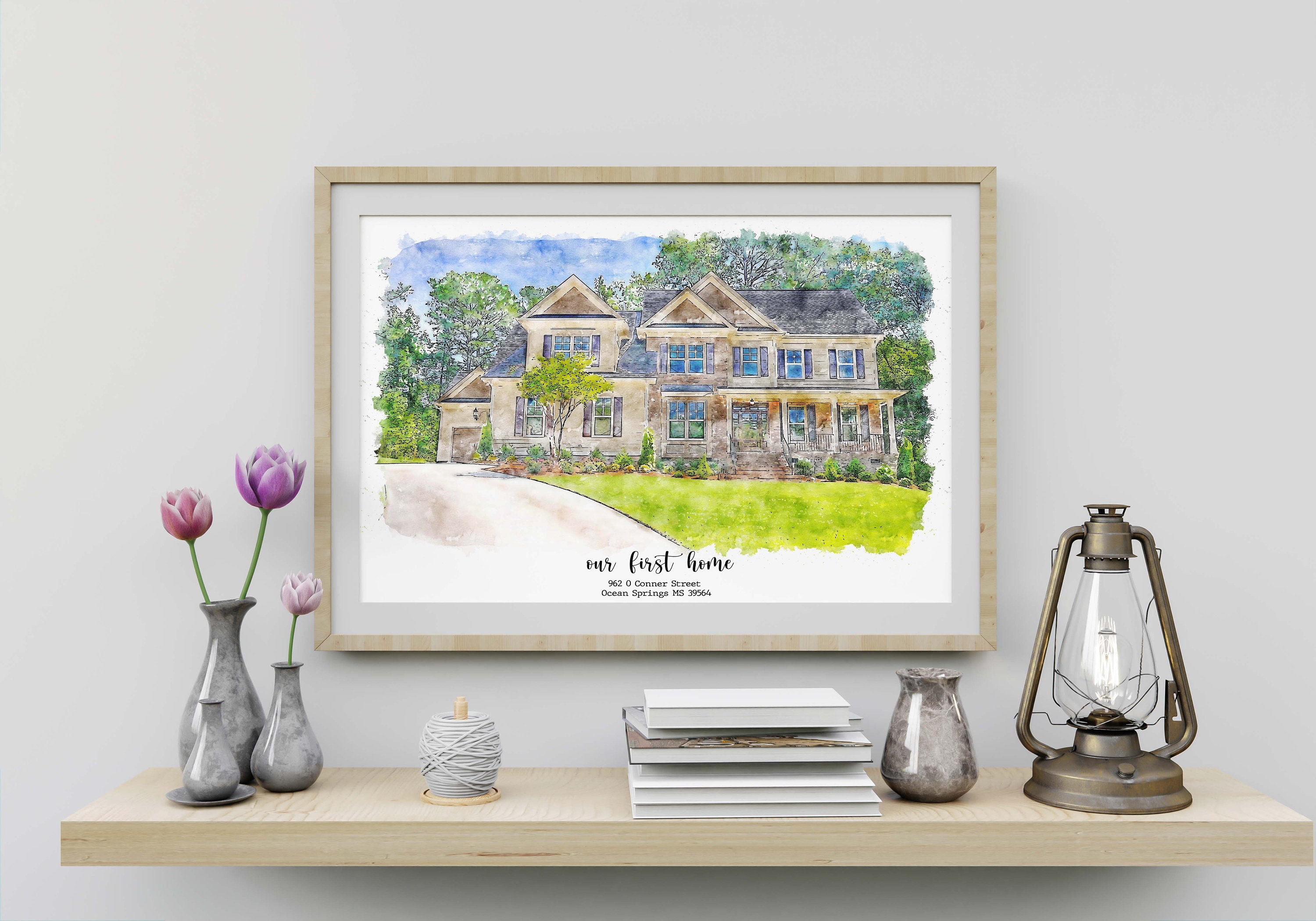 Custom House Portrait Watercolor,watercolor House Painting,personalized ...