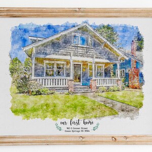 House Portrait, Custom Watercolor House Portrait, Realtor Closing Gift, Printable Digital File Ready in 24 hours