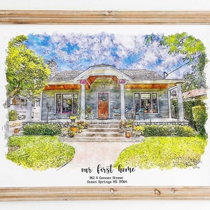 Custom Watercolor House Portrait,Watercolor House Painting,Personalized Housewarming Gift,First Home Gift,Realtor Closing Gift,Home Portrait