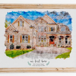 Custom House Portrait Watercolor,Watercolor House Painting,Personalized Housewarming Gift,First Home Gift,Realtor Closing Gift,Home Portrait