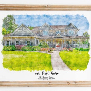Moving Gift, Neighbor Moving Away Gift, Realtor Gift, Home Painting, House Portrait,Watercolor House Painting,First Home Gift, Our Home Gift